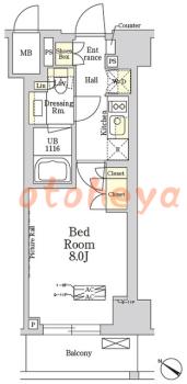 楽器ピアノ可相談 の 賃貸物件 1K 13.7万円の図面１