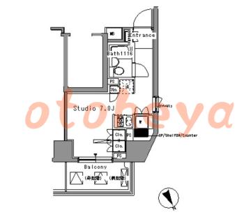 楽器ピアノ可相談 の 賃貸物件 1R 9万円の図面１