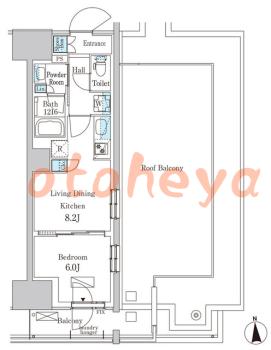 楽器ピアノ可相談 の 賃貸物件 1LDK 20.2万円の図面1