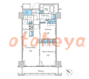 楽器ピアノ可相談 の 賃貸物件 2LDK 20.7万円の図面１
